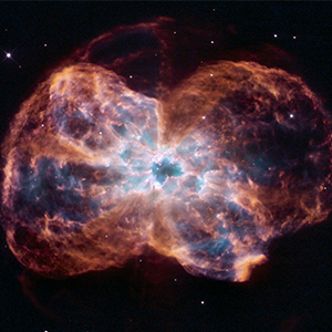 Telescope image of the remnants of a dying star.